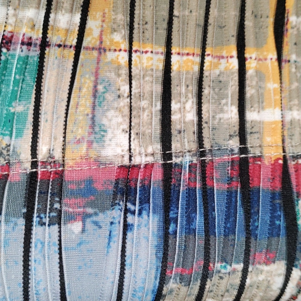 02114 Multiples multi-color pleated patchwork lon… - image 7